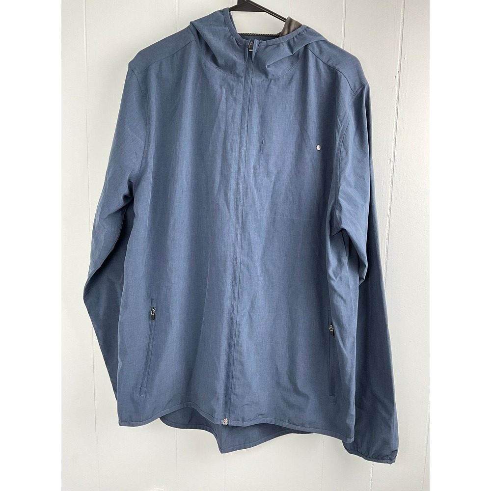 Vuori Mens V512 Outdoor Performance Full Zip Hooded Jacket Blue‎ Heather Large